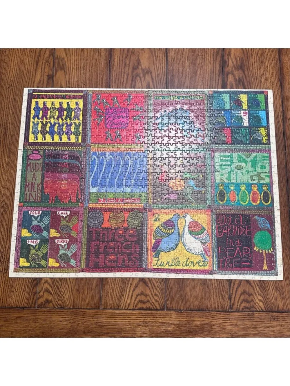 Vintage The Twelve Days Of Christmas 1981 Jigsaw Puzzle Randall Enos Complete - Picture 2 of 10